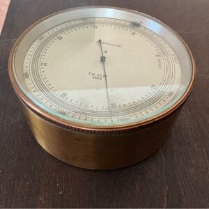 Vintage T.W. Sl. Anaroid Brass Barometer - London